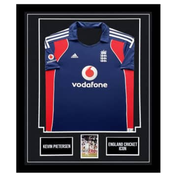 Signed Kevin Pietersen Framed Display - England Cricket Icon Shirt