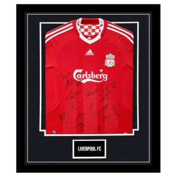 Signed Liverpool FC Framed Away Shirt - Premier League Squad 2008-09