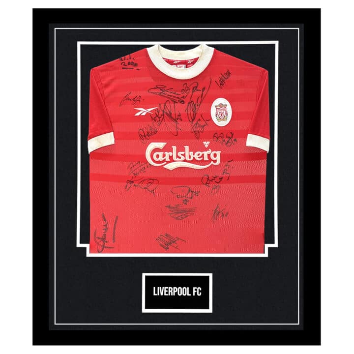 Signed Liverpool FC Framed Shirt - Houllier, Hamann & Redknapp Autograph