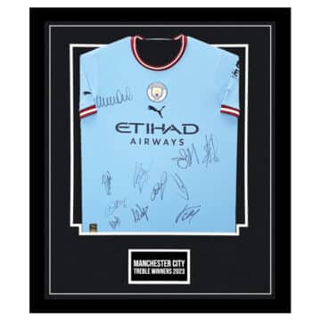 Signed Manchester City Framed Shirt - Treble Winners 2023