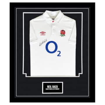 Signed Neil Back Framed England Shirt - Rugby World Cup Winner