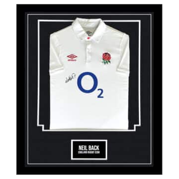 Signed Neil Back Framed Shirt - England Rugby Icon