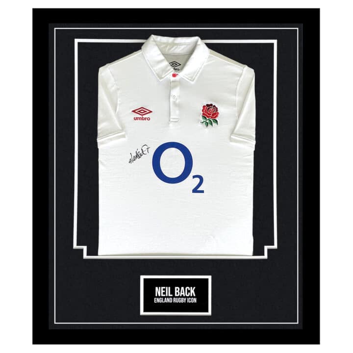 Signed Neil Back Framed Shirt - England Rugby Icon