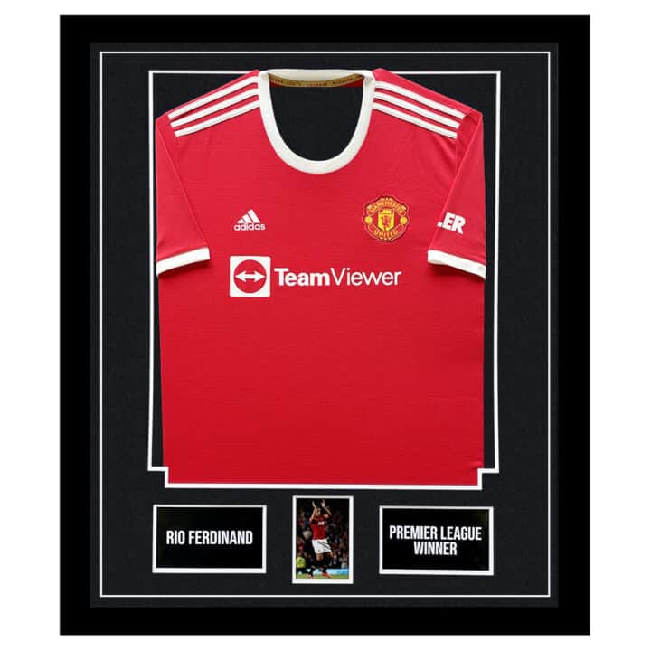 Signed Rio Ferdinand Framed Display Shirt - Premier League Winner