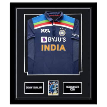 Signed Sachin Tendulkar Framed Display - India Cricket Icon Shirt