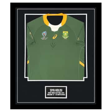 Signed Siya Kolisi Framed Shirt - RWC Final 2019 England v South Africa