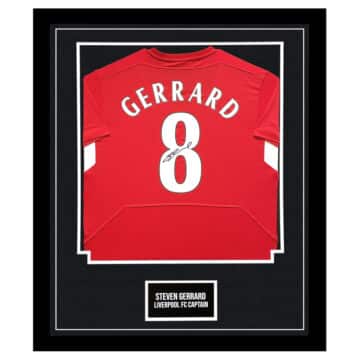 Signed Steven Gerrard Framed Shirt - Liverpool FC Captain