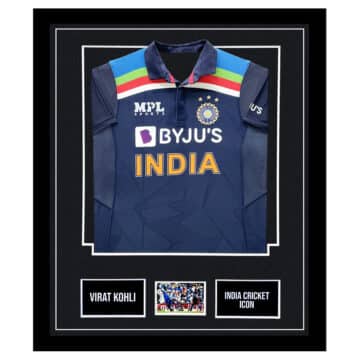 Signed Virat Kohli Framed Display - India Cricket Icon Shirt