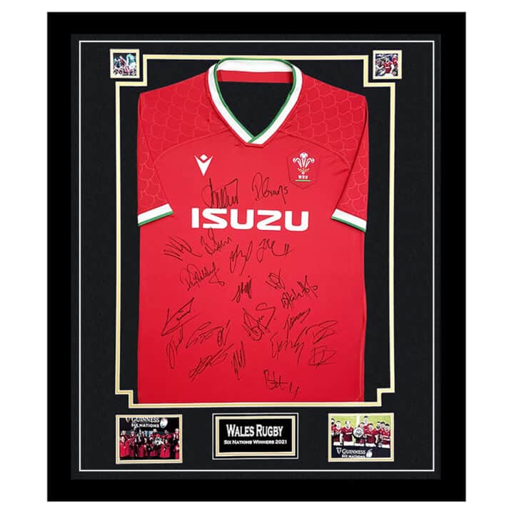 Signed Wales Rugby Framed Shirt - Six Nations Winners 2021