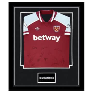 Signed West Ham United Framed Home Shirt - Premier League Squad Autograph