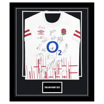 England Rugby Signed Framed Shirt - Squad Autograph 2023