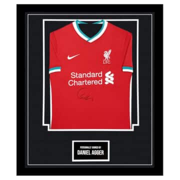 Framed Daniel Agger Signed Shirt – Liverpool FC Icon