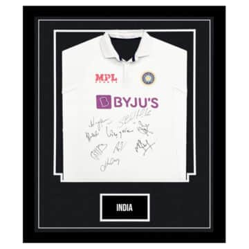 Framed India Cricket Signed Shirt - Test Squad Autograph