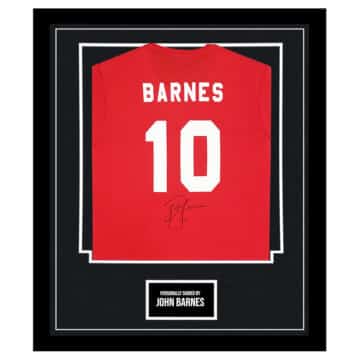 Framed John Barnes Signed Shirt - Liverpool FC Icon Autograph