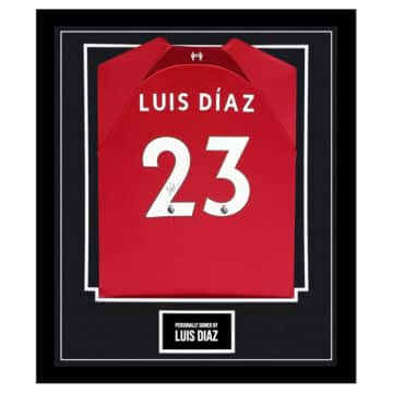 Framed Luis Diaz Signed Shirt - Liverpool FC Autograph