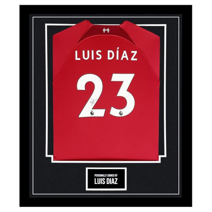 Framed Luis Diaz Signed Shirt - Liverpool FC Autograph