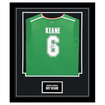 Framed Roy Keane Signed Shirt - Ireland Icon Autograph