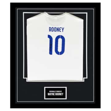 Framed Wayne Rooney Signed Shirt - England Icon Autograph