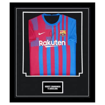 Robert Lewandowski Signed Framed Shirt - FC Barcelona Autograph