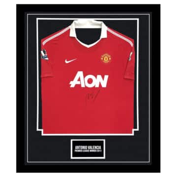 Signed Antonio Valencia Framed Shirt - Premier League Winner 2011