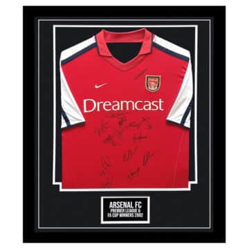 Signed Arsenal FC Framed Shirt - Premier League & FA Cup Winners 2002