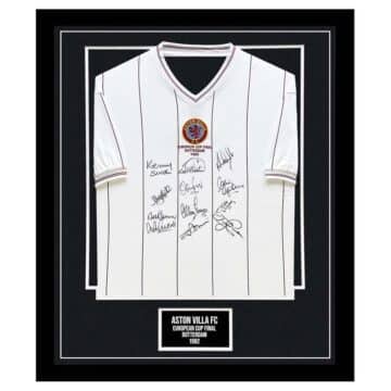 Signed Aston Villa FC Framed Shirt - European Cup Final 1982