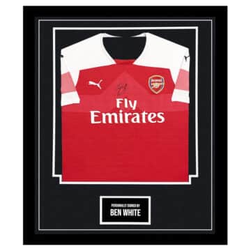 Signed Ben White Framed Shirt – Arsenal FC Icon