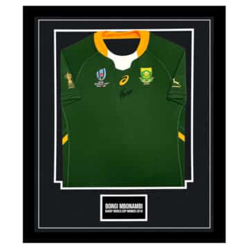 Signed Bongi Mbonambi Framed Shirt - Rugby World Cup Winner 2019