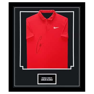 Signed Carlos Alcaraz Framed Shirt - Tennis Icon Autograph