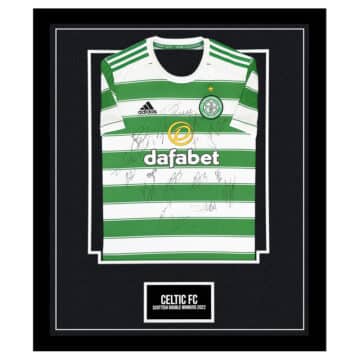 Signed Celtic FC Framed Shirt - Scottish Double Winners 2022