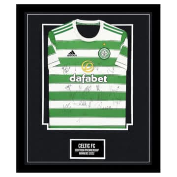 Signed Celtic FC Framed Shirt - Scottish Premiership Winners 2022