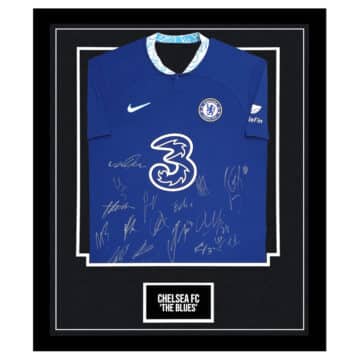 Signed Chelsea FC 'The Blues' Framed Shirt - Premier League Squad Autograph