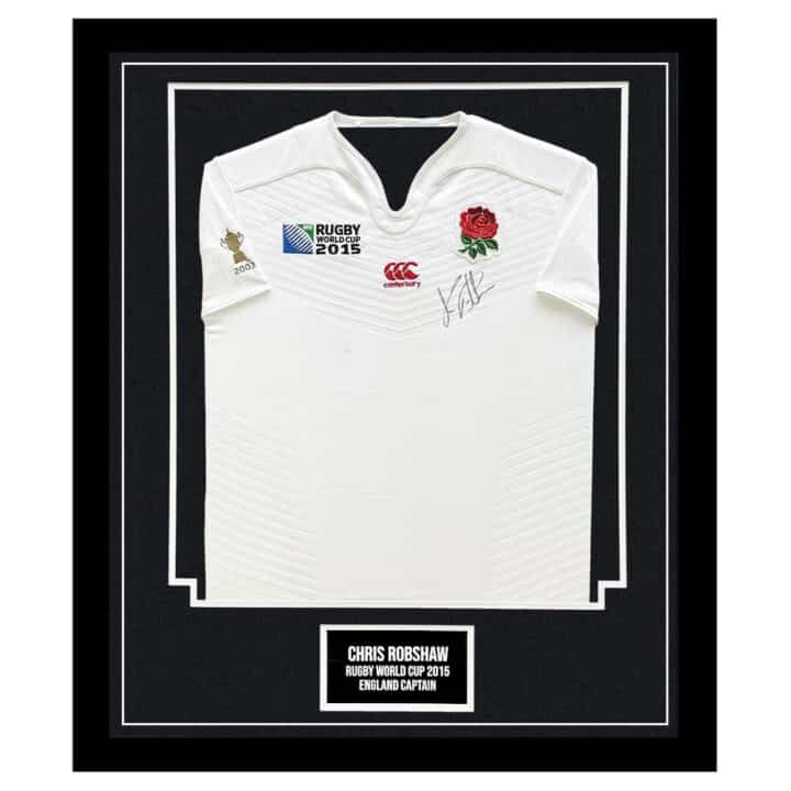 Signed Chris Robshaw Framed Shirt - RWC 2015 England Captain