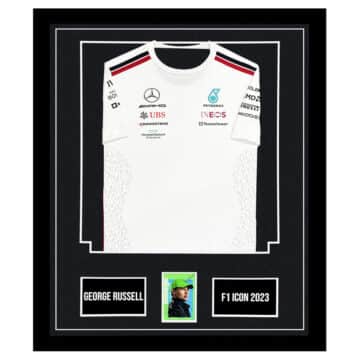 Signed George Russell Framed Display Shirt - F1 Icon 2023