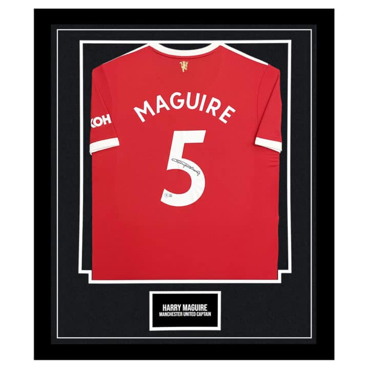 Signed Harry Maguire Framed Shirt - Manchester United Captain