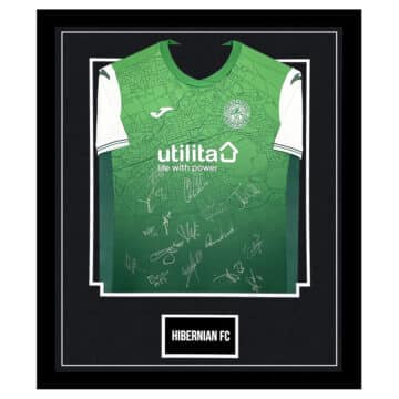 Signed Hibernian FC Framed Shirt - Scottish Premiership Squad