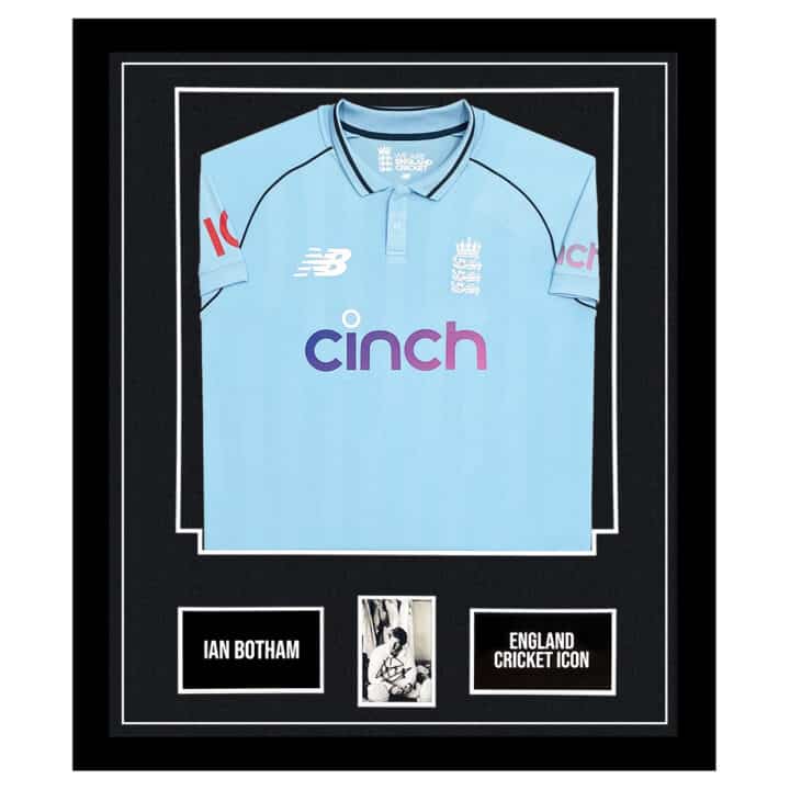 Signed Ian Botham Framed Display Shirt - England Cricket Icon