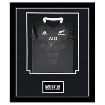 Signed Ian Foster Framed Shirt - New Zealand All Blacks Icon