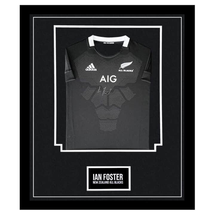 Signed Ian Foster Framed Shirt - New Zealand All Blacks Icon