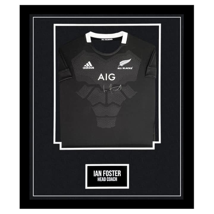 Signed Ian Foster Framed Shirt - New Zealand Head Coach