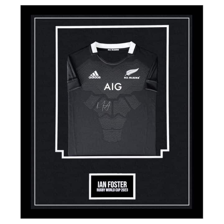 Signed Ian Foster Framed Shirt - Rugby World Cup 2023