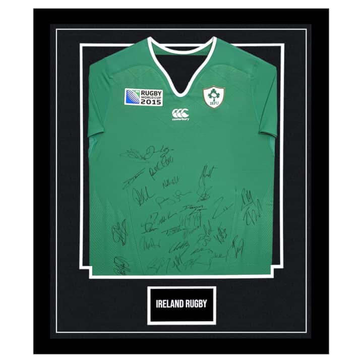 Signed Ireland Rugby Framed Shirt - Rugby World Cup Squad 2015