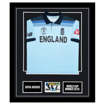 Signed Jofra Archer Framed Display - World Cup Winner 2019 Shirt