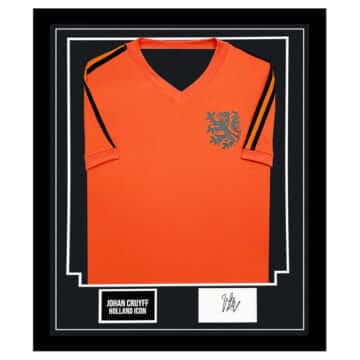 Signed Johan Cruyff Framed Display Shirt - Holland Icon Autograph