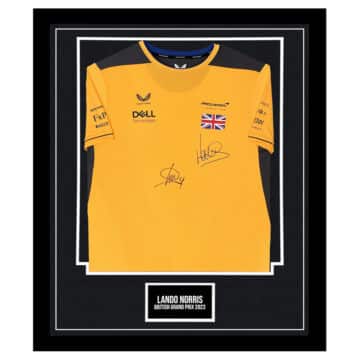 Signed Lando Norris Framed Mclaren Shirt - British Grand Prix 2023