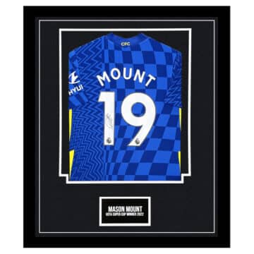 Signed Mason Mount Framed Chelsea Shirt - UEFA Super Cup Winner 2022