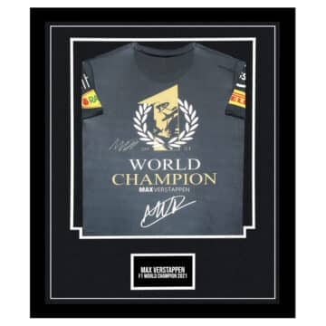 Signed Max Verstappen Framed Shirt - F1 World Champion 2021