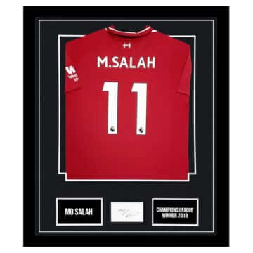 Signed Mo Salah Framed Display Shirt - Champions League Winners 2019