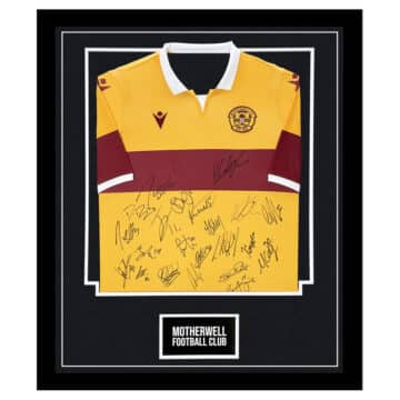 Signed Motherwell Football Club Framed Shirt - Scottish Premiership Squad