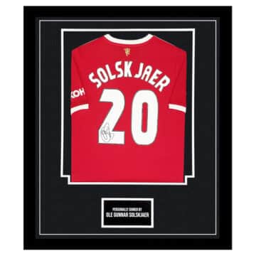 Signed Ole Gunnar Solskaer Framed Shirt - Manchester United FC Autograph